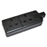 Masterplug Permaplug Black Heavy Duty 2 Gang 13Amp Rewireable Trailing Socket DDPP13A-2