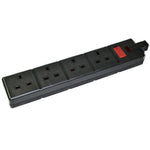 Masterplug Permaplug Black Heavy Duty 4 Gang 13Amp Rewireable Trailing Socket DDPP13A-4